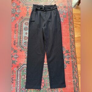 Saint and Sofia Black High-Waisted Trousers with Belt. Size 2